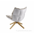 Chaise de chaise de chaise pivotante avec coussin par fibre de verre